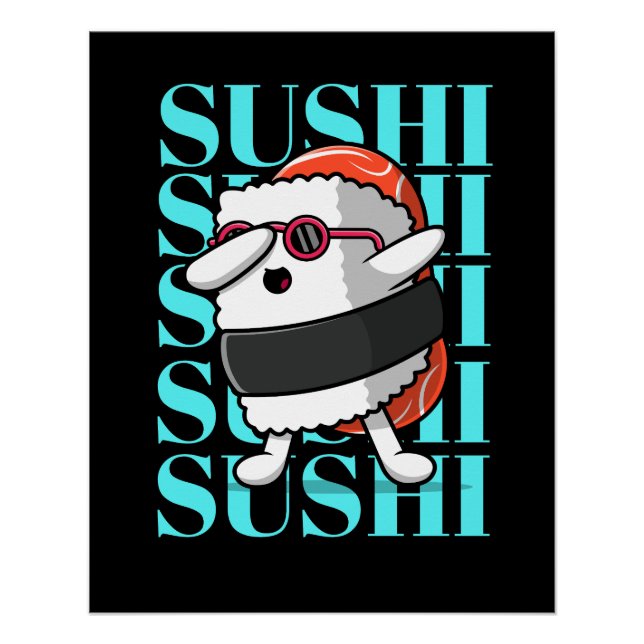 Póster Fun Kawaii Sushi Dab (Anverso)
