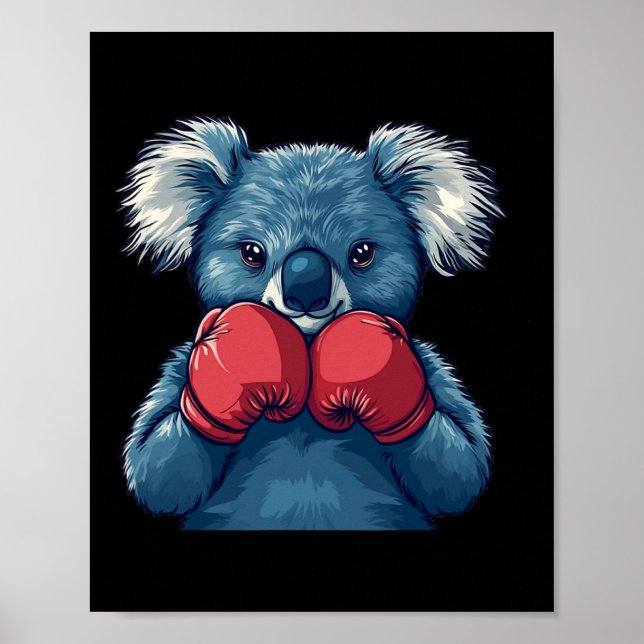 Póster Fun Koala Boxear Para Un Campeón Y Boxear Lo (Frente)