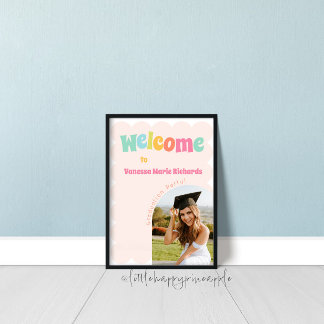 Póster Fun moderno y colorido signo de bienvenida de grad