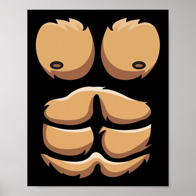 Póster Fun Mono Gorila Chest Costume Halloween (Frente)