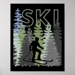 Póster Fun Mountain Adventure Ski Squad Winter Sport Ski