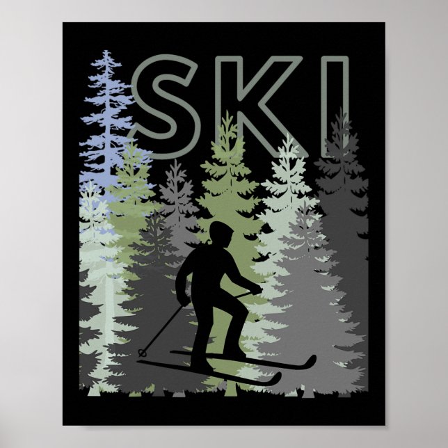Póster Fun Mountain Adventure Ski Squad Winter Sport Ski (Frente)