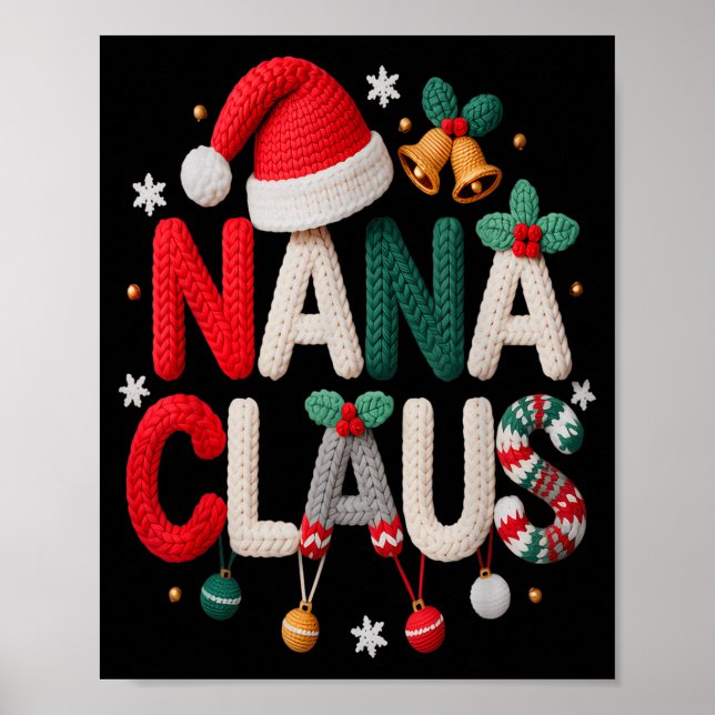Póster Fun Nana Claus Santa Claus Grandma Family Matching (Frente)