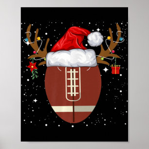 Póster Fun Navidad de renos de Santa Hat