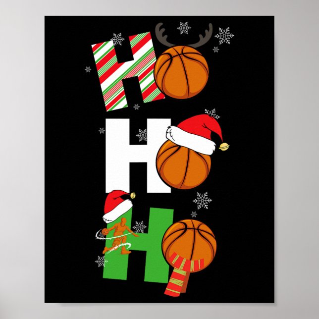 Póster Fun Navidades Baloncesto Pajamas Jugador coincidie (Frente)