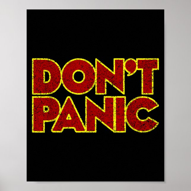 Póster Fun Nostalgic Tees Don't Panic - Women's Clic Fit  (Frente)
