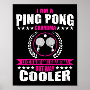 Póster Fun Ping Pong Abuela Cita Mesa Tennis Sport Wom
