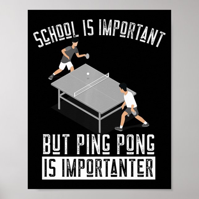 Póster Fun Ping Pong Jugador Mesa de Tenis Regalo (Frente)