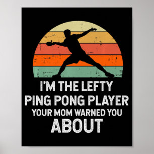 Póster Fun Ping Pong Table Tennis Left Handed Player  