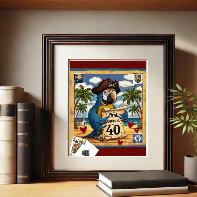 Póster Fun Pirate Jugando Cartas Parrot Beach (Subido por el creador)