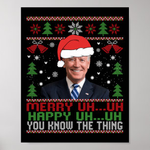 Póster Fun Santa Joe Biden Merry Uh Navidades Ugly