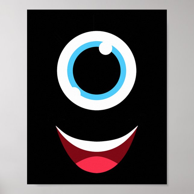 Póster Fun Scary Monster Eyeball Face Easy Halloween (Frente)