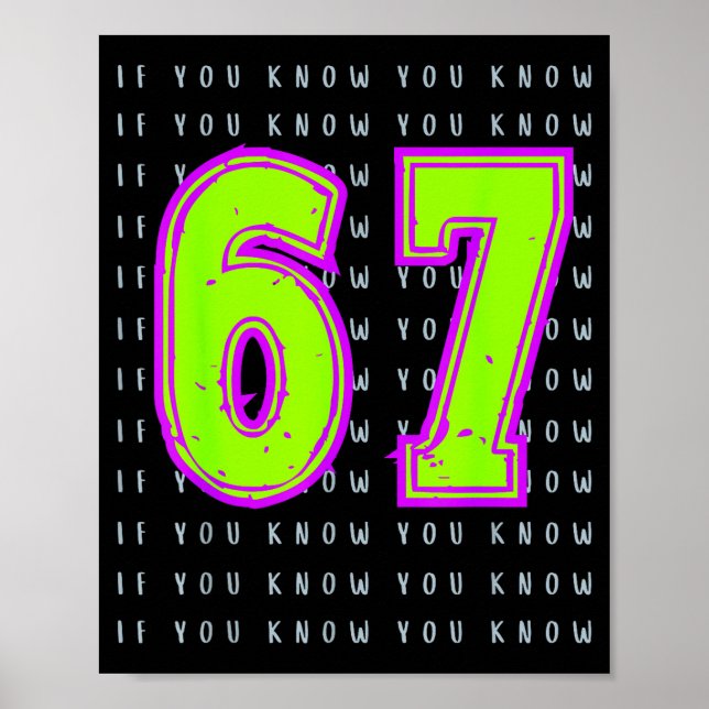 Póster Fun Six Seven 6 7 Meme Design  (Frente)