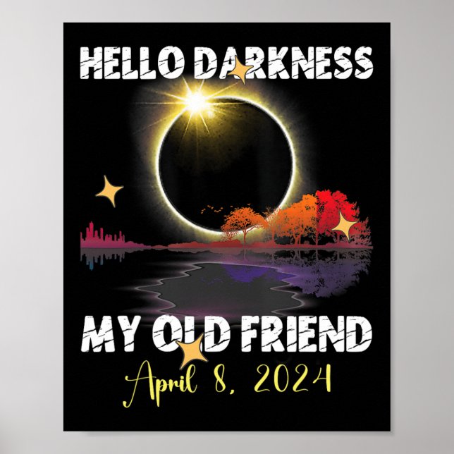 Póster Fun Solare Eclipse 2024 Para El 8 De Abril De 2024 (Frente)