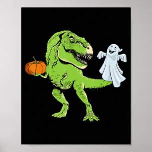Póster Fun TRex Pum de Dinosaur Ghost Lazy Halloween