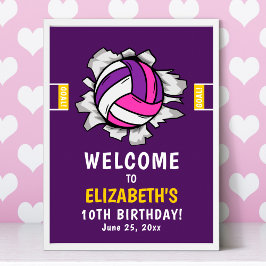 Póster Fun Volleyball Girl Birthday
