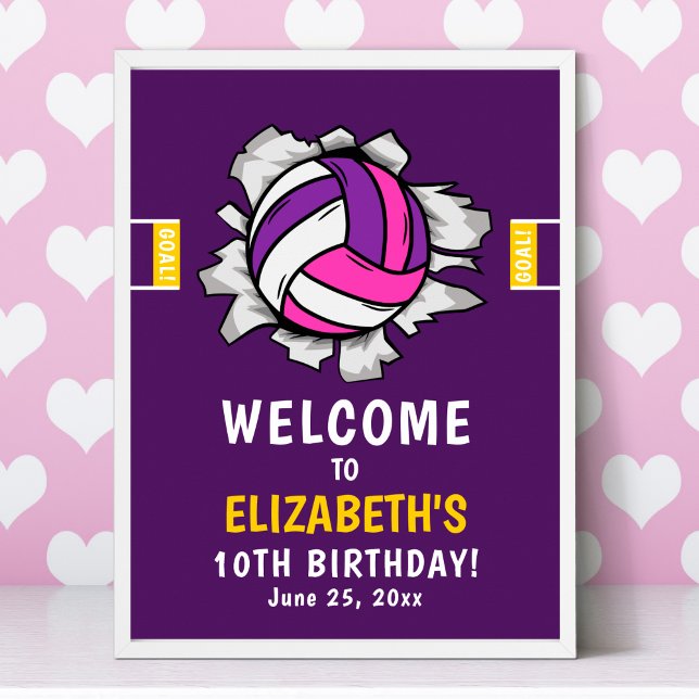 Póster Fun Volleyball Girl Birthday (Subido por el creador)