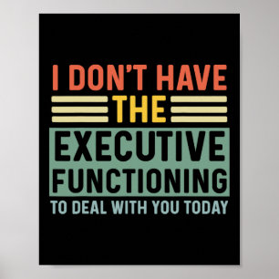 Póster Función Ejecutiva Funny Adhd Mujeres Niños Asd Aña