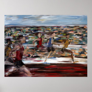 Póster Funcionar con el poster de la raza