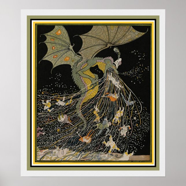 Póster Funda Art Nouveau Dragon para Jugend (Frente)