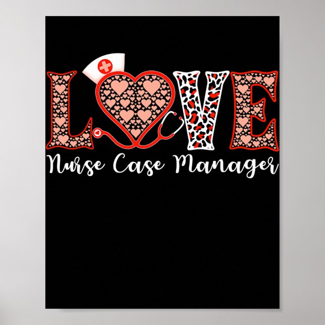 Póster Funda De Enfermería Gestor De Love Heart Stethosco (Frente)