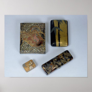 Póster Funda de escritura decorado con un gallo