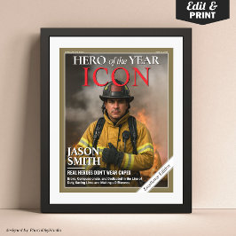 Póster Funda de la revista Fireman de regalo del personal
