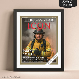 Póster Funda de la revista Fireman de regalo del personal