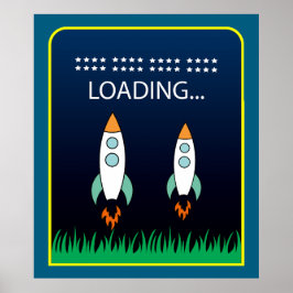 Póster Funda de lanzamiento de cohete rellena, colorida y