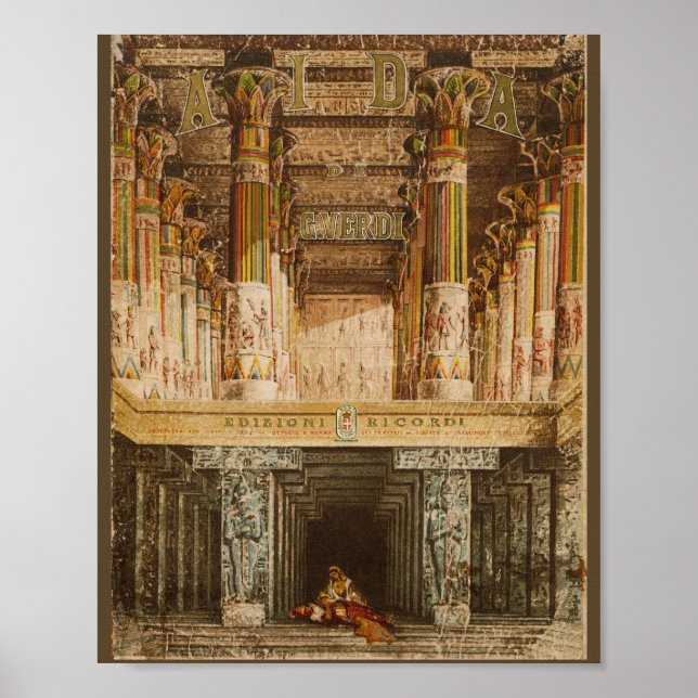 Póster Funda de puntuación vocal de Aïda (1872) (Frente)