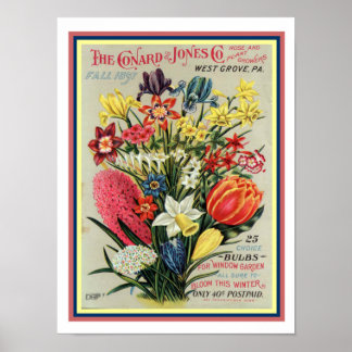 Póster Funda del catálogo de semillas de flores de 1897 1