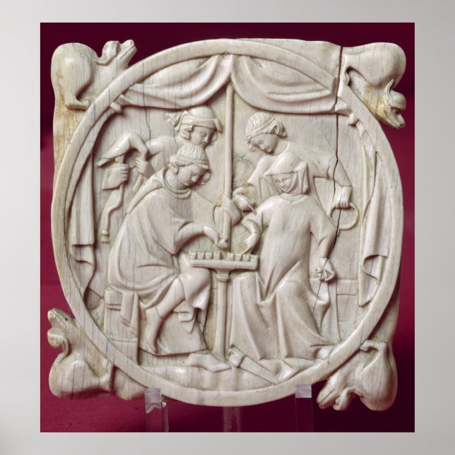 Póster Funda espejo que representa un juego de ajedrez, c (Frente)