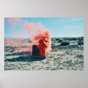 Póster Funda gris con humo rosa