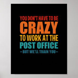 Póster Fundadoso Post Office Trabajador Postal Loco, Corr