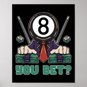 Póster Fundido 8 Ball Billiard Pool Player Eight Ball Bil