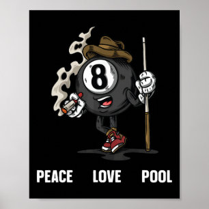 Póster Fundido 8 Ball Billiard Pool Player Eight Ball Bil