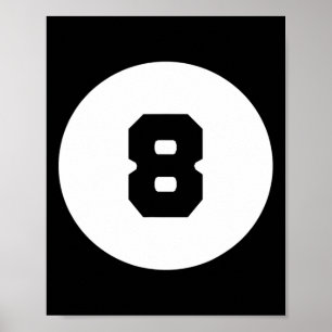 Póster Fundido 8 Ball Magic Eight Ball Billiards Pool Bla