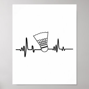 Póster Fundido Heartbeat Badminton Shuttle Sports