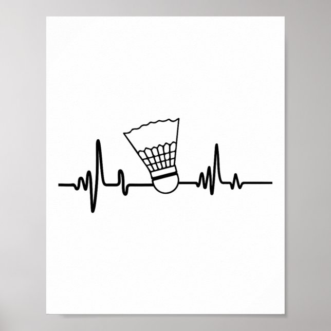 Póster Fundido Heartbeat Badminton Shuttle Sports (Frente)