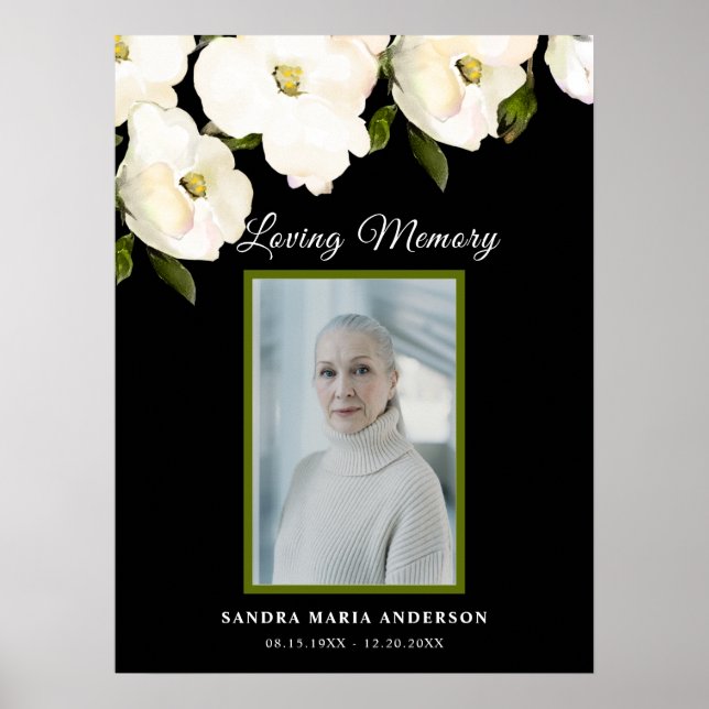 Póster Funeral Black Celebrating of Life Welcome Sign (Frente)