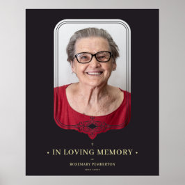 Póster Funeral Black Filigree Ornamental Flourist Foto