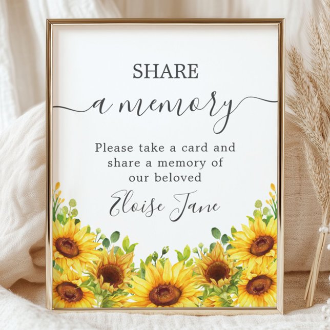 Póster Funeral conmemorativo de girasoles amarillos compa (Subido por el creador)