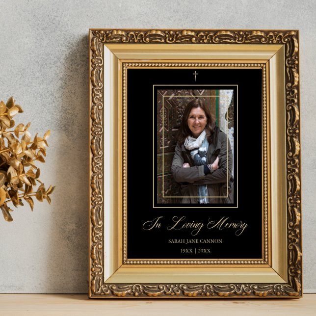 Póster Funeral de fotografías doradas tradicionales y ele (Subido por el creador)