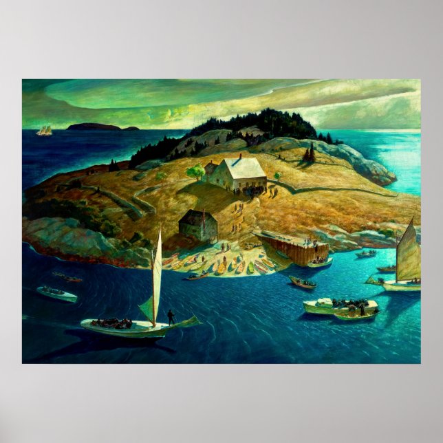 Póster Funeral de Island, 1939, por Newell Convers Wyeth (Frente)