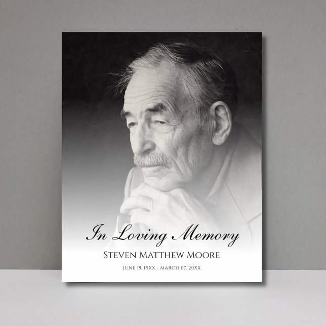 Póster Funeral de la muerte del tributo a la foto ("In Loving Memory" Photo Memorial)