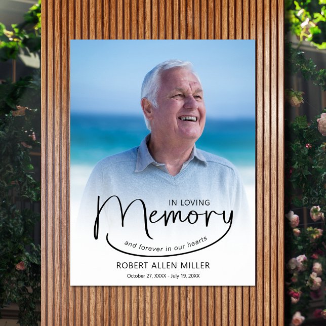 Póster Funeral de la muerte del tributo a la foto (Celebration of Life photo memorial funeral poster - INSTANT DOWNLOAD or PRINTED (framed, too))