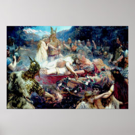 Póster Funeral de un guerrero vikino Sigurd y Brynhild