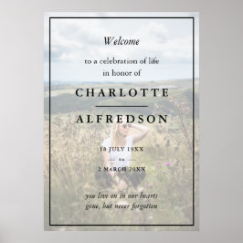 Póster Funeral Elegante | Foto de Servicio Memorial Chic