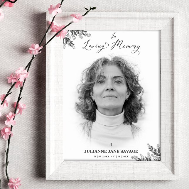 Póster Funeral Negro Con Foto Servicio de Recuerdo (Subido por el creador)