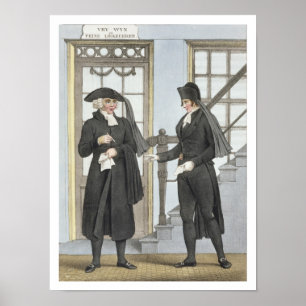 Póster Funeral officials of Amsterdam, illustration from